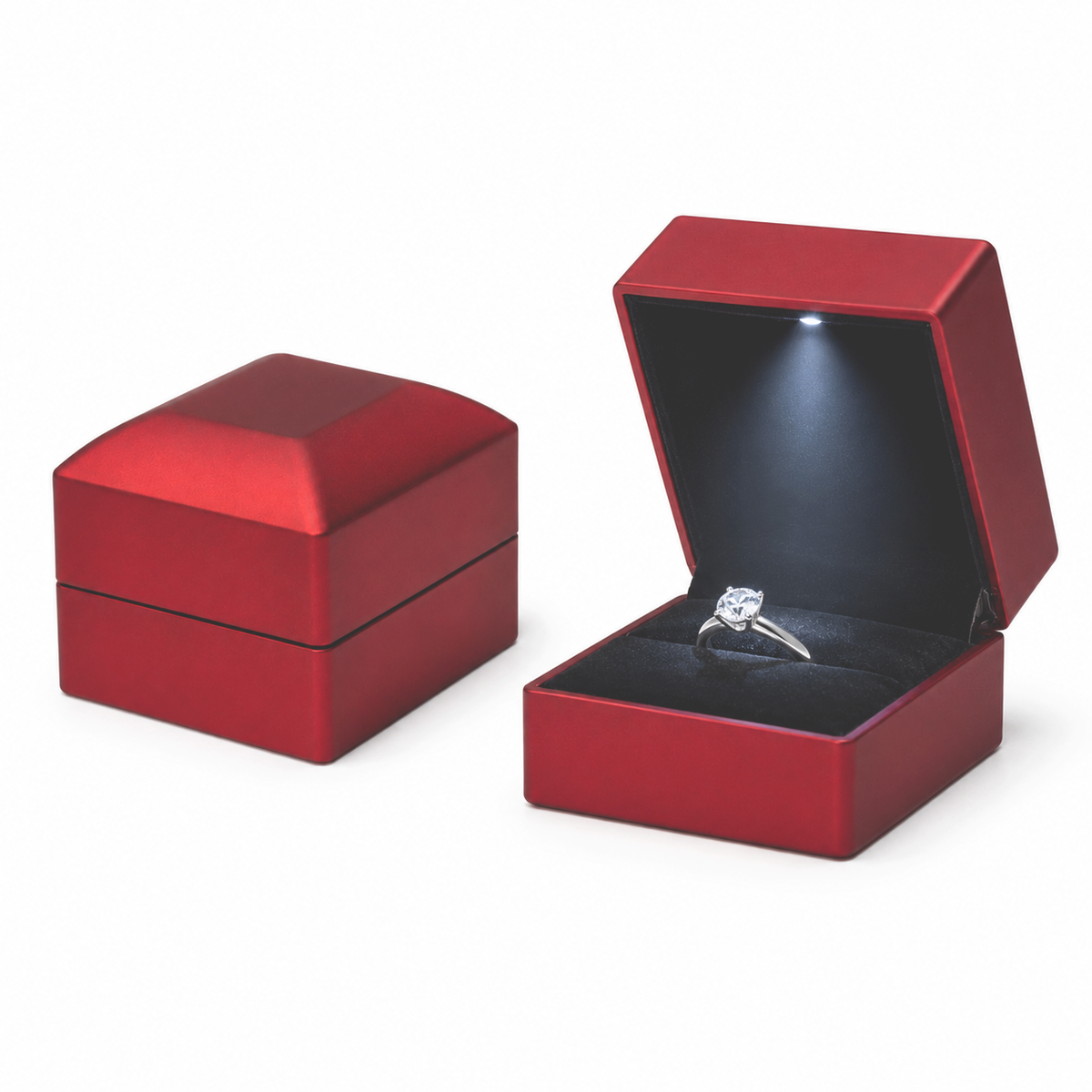 ring box - 12Pcs Red Black Velvet Ring Box LB56R1-R-12Pcs side view