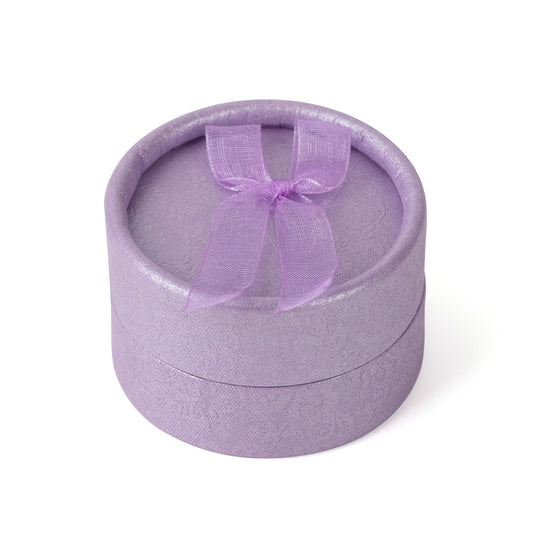 ring box - 30pcs Purple Cardboard Organza Ring Boxes B1422-PUR W PUR open view