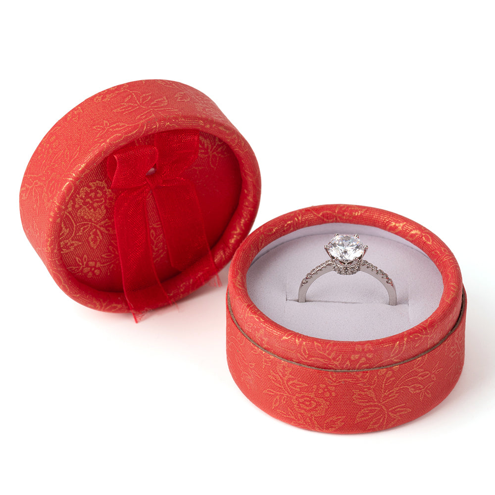 ring box - 30pcs Red Cardboard Organza Ring Boxes B1422-R W R front view