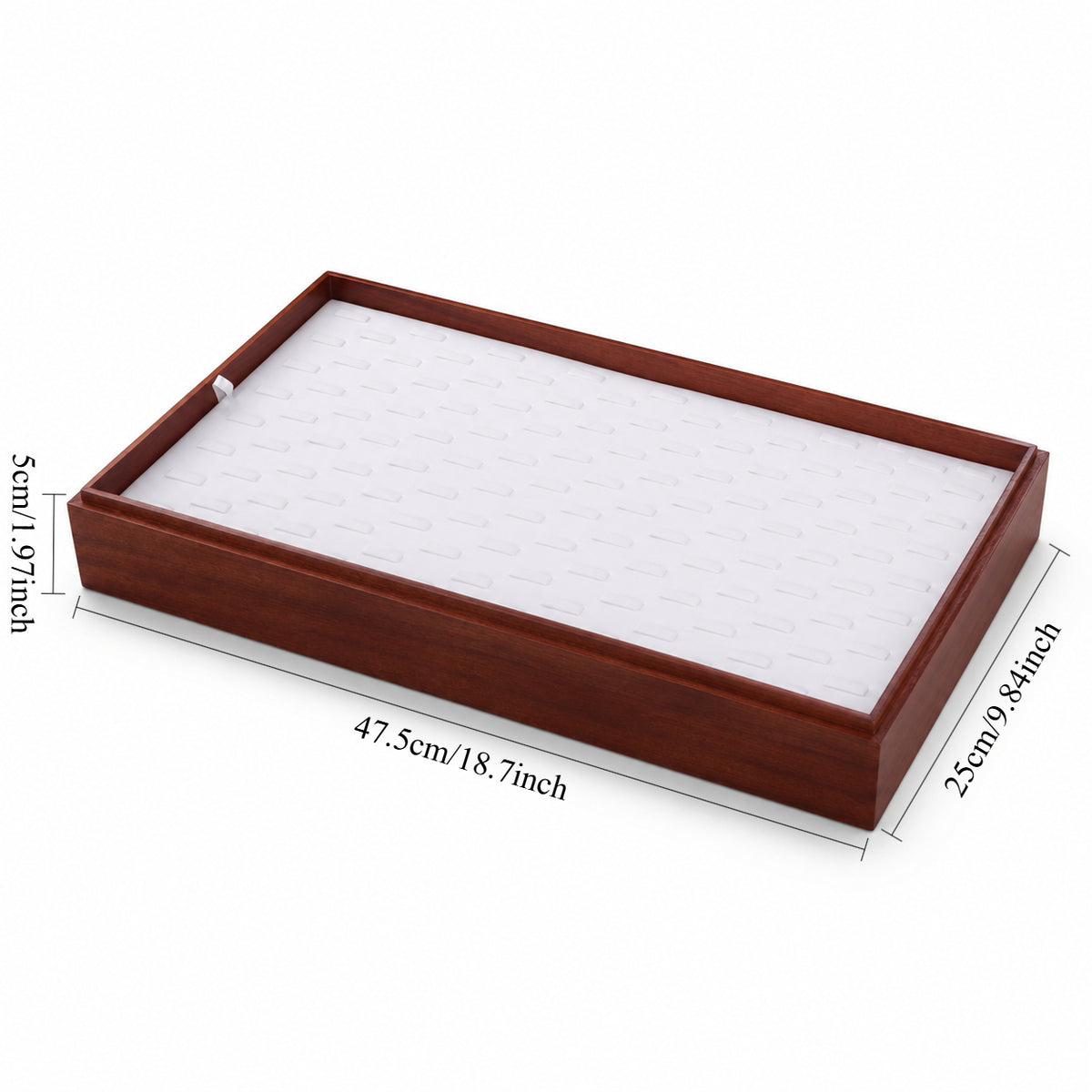 ring display - 128 White Wooden Ring Tray Display T025R128-W open view