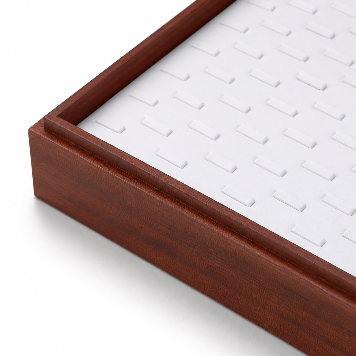 ring display - 128 White Wooden Ring Tray Display T025R128-W product view 06