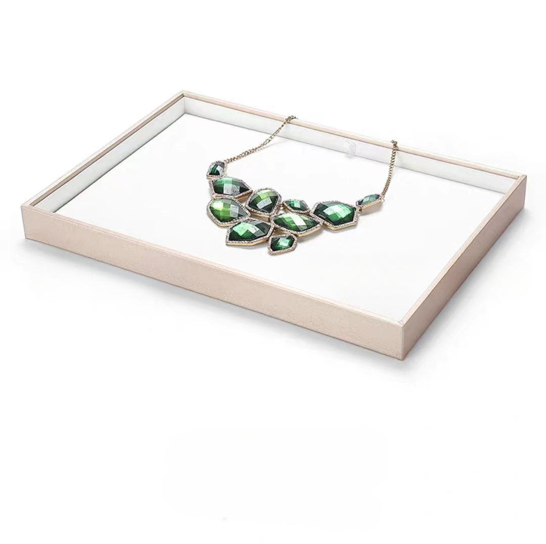 ring display and bracelet display and necklace display - Leather Tray Necklace Ring Bracelet DC0002 open view