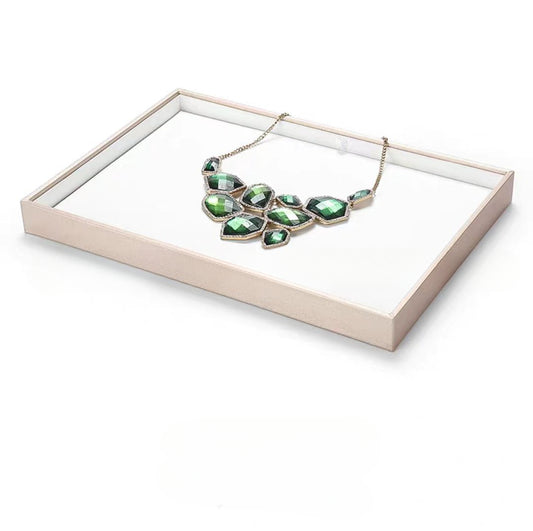 ring display and bracelet display and necklace display - Leather Tray Necklace Ring Bracelet DC0002 open view