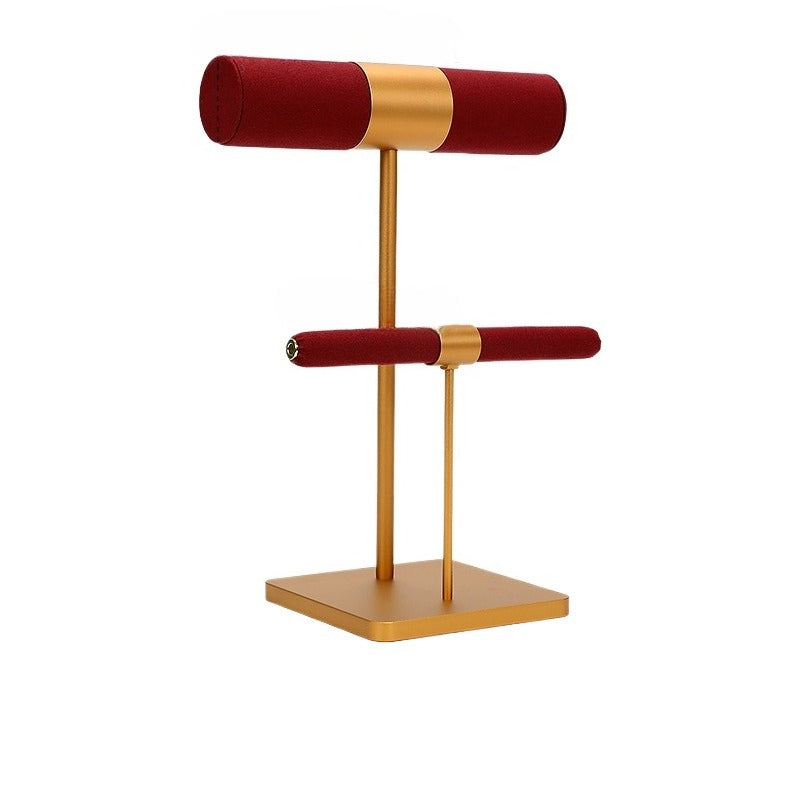 ring display and bracelet display - Microfiber Metal Stand Bracelet Ring Display C01229 open view