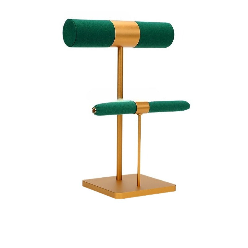 ring display and bracelet display - Microfiber Metal Stand Bracelet Ring Display C01229 side view