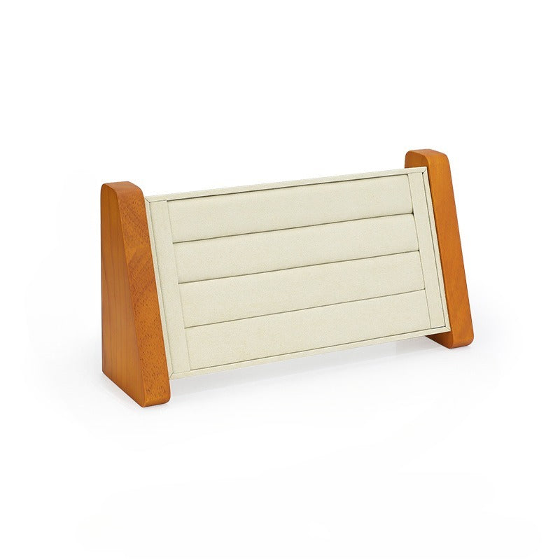 ring display and earring display - Wooden Wood Ring Display Stand Earrings C01771 side view