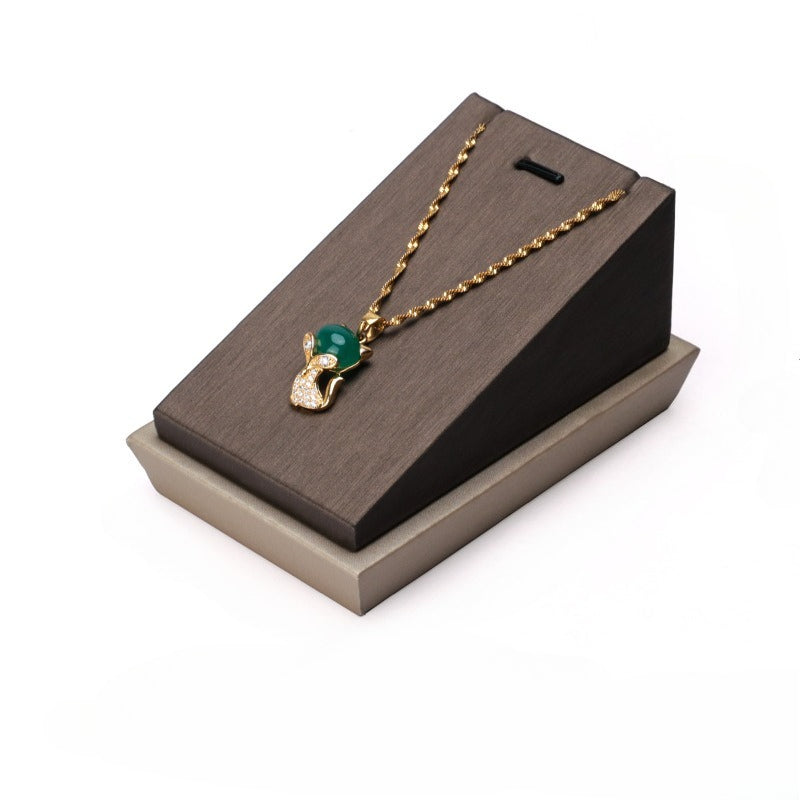 ring display and earring display - Black Beige PU Leather Display Stand Ring Earring C02800 product view 06