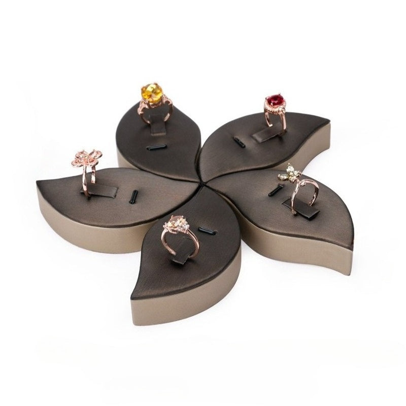 ring display and earring display - Black Beige PU Leather Display Stand Ring Earring C02800 product view 13