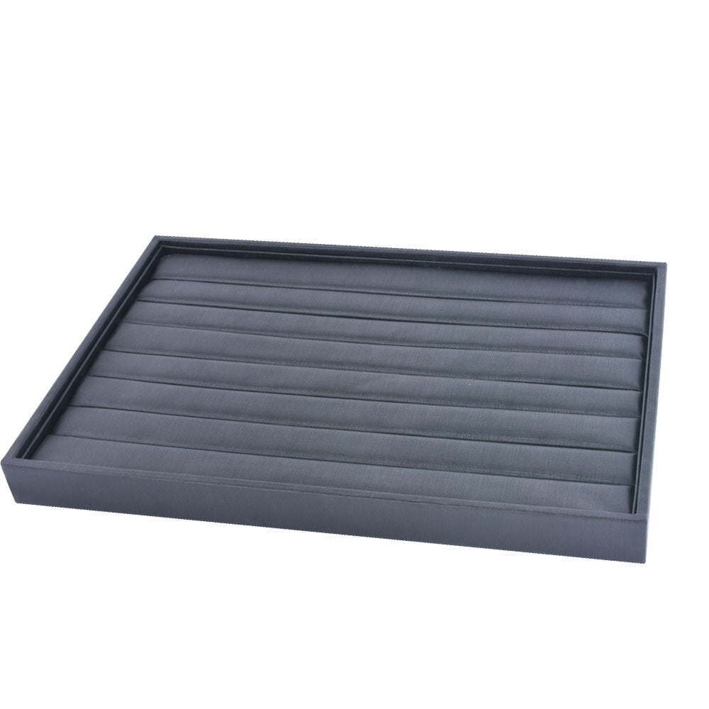 ring display - Black White PU Ring Tray T001-R PU-BK open view