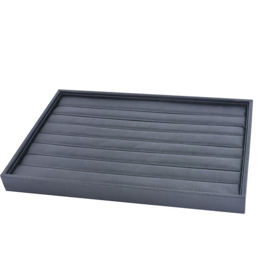 ring display - Black White PU Ring Tray T001-R PU-BK open view