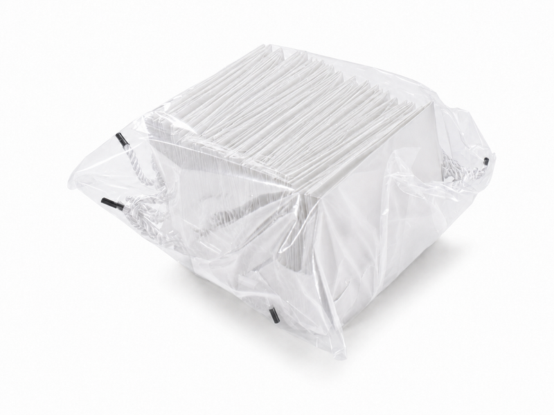 Bulk 24-pack of white paper gift bags for jewelry retail packaging, 4.75 × 2.75 × 5 in