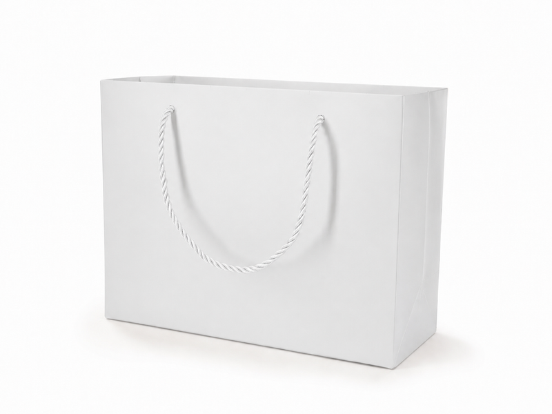 white large landscape paper gift tote bag with rope handles, 24 pack