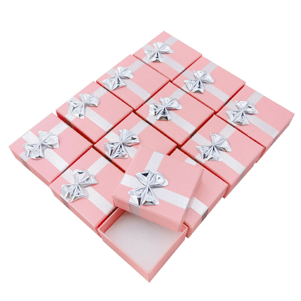 Pink ribbon paper ring jewelry gift box, pack arrangement