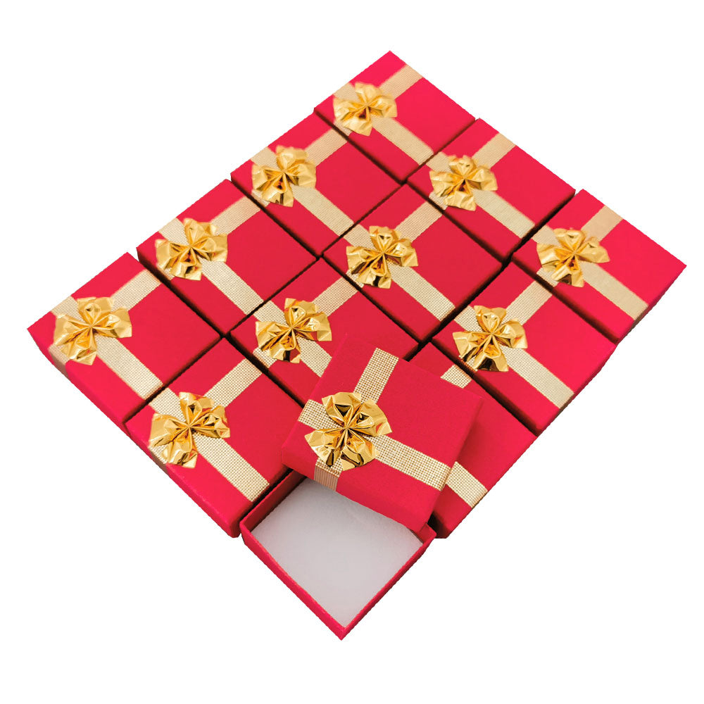 Red ribbon paper ring jewelry gift box, pack arrangement