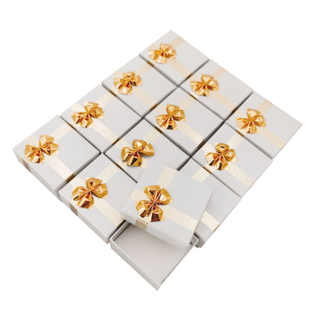 Silver Gray ribbon paper ring jewelry gift box, pack arrangement