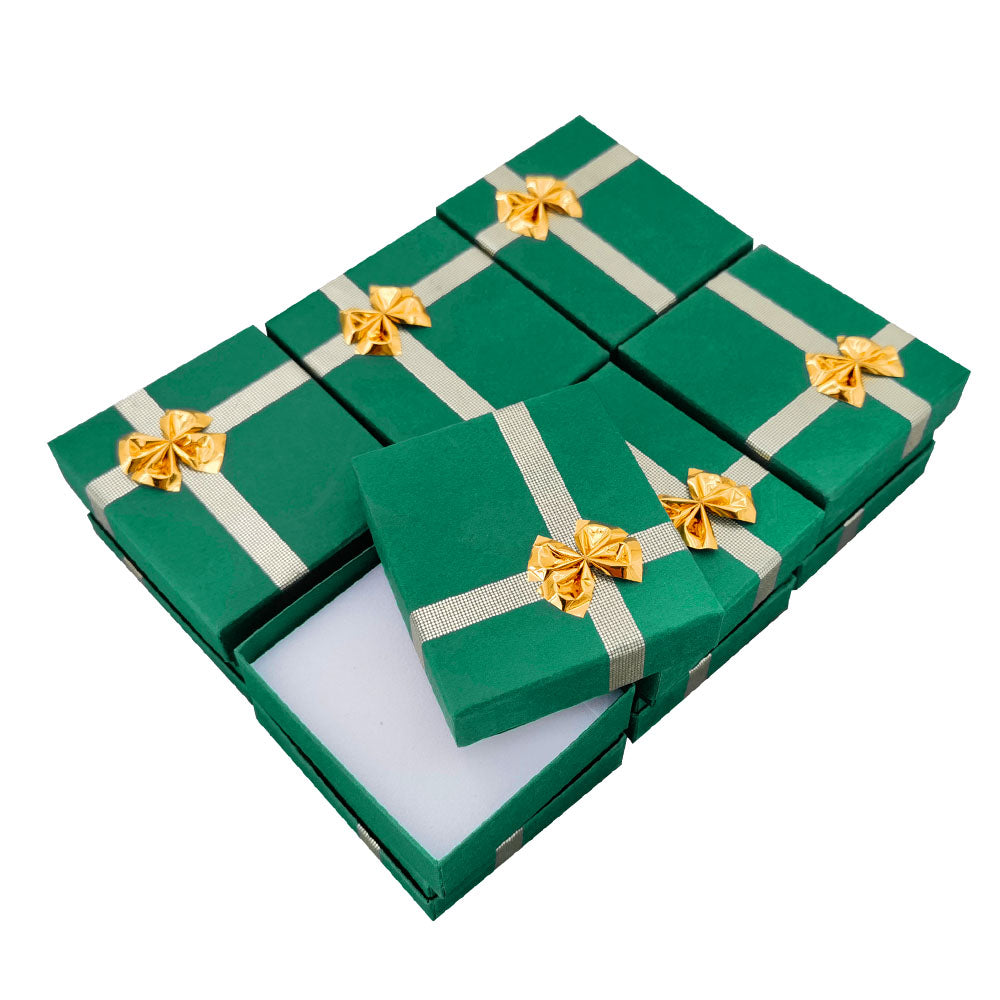 Green ribbon paper pendant jewelry gift box, pack arrangement