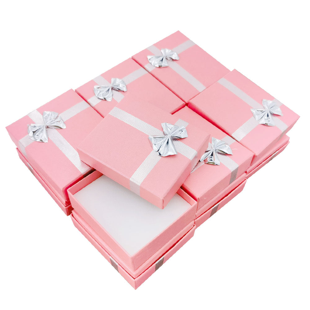 Pink ribbon paper pendant jewelry gift box, pack arrangement