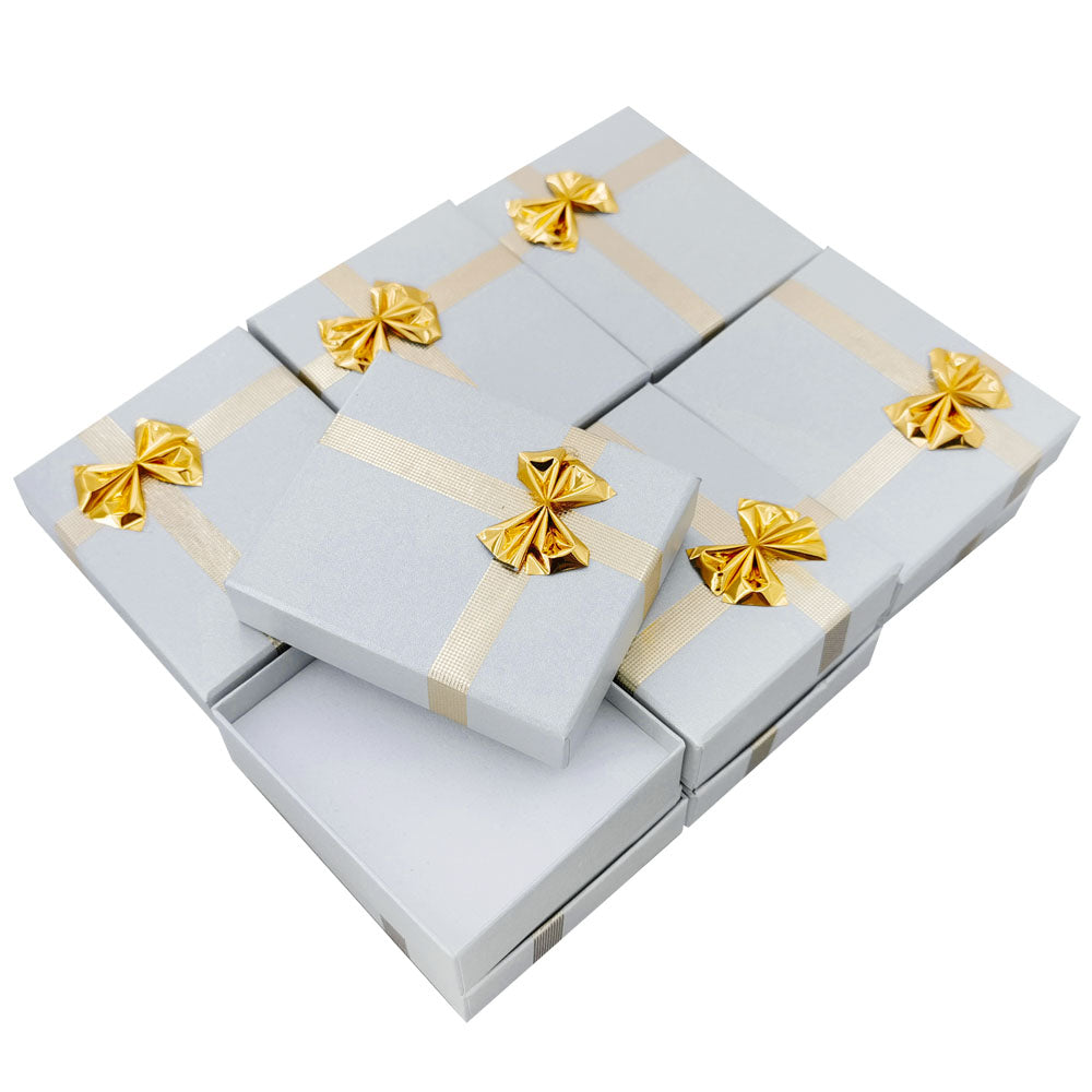 Silver Gray ribbon paper pendant jewelry gift box, pack arrangement