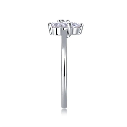 sterling silver jewelry - White Gold Ring SLM0094R-White-6 open view