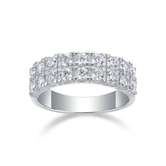 sterling silver jewelry - 925 Silver Ring SLM0121R-White-6 front view
