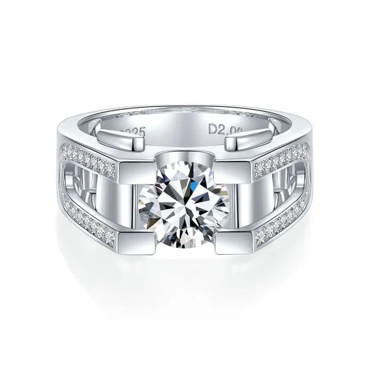 sterling silver jewelry - 925 Silver Ring SLM0058R-1CT-6 open view