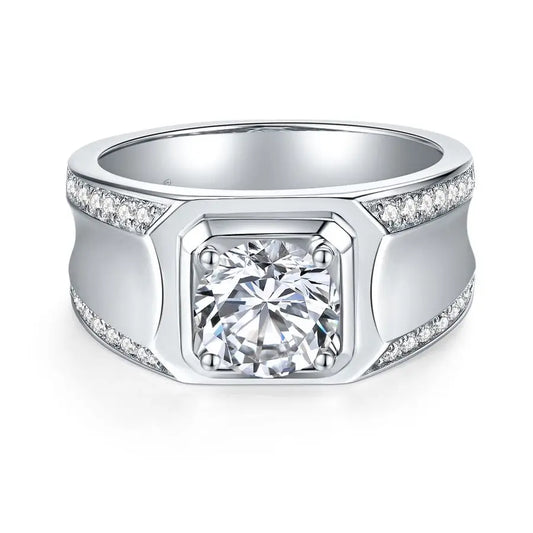 sterling silver jewelry - 925 Silver Ring SLM0063R-1CT-6 open view