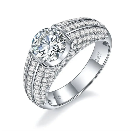 sterling silver jewelry - 925 Silver Ring SLM0059R-1CT-6 front view