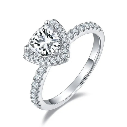 sterling silver jewelry - 925 Silver Ring SLM0050R-White-6 front view