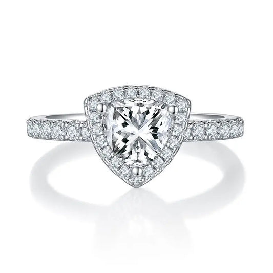 sterling silver jewelry - 925 Silver Ring SLM0050R-White-6 open view