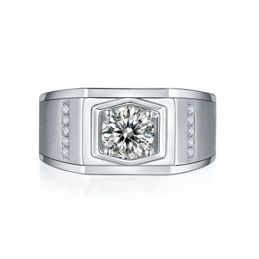 sterling silver jewelry - Silver Ring SLM0084R-White-6 open view