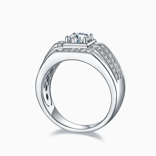 sterling silver jewelry - 925 Silver Ring SLM0083R-White-6 open view