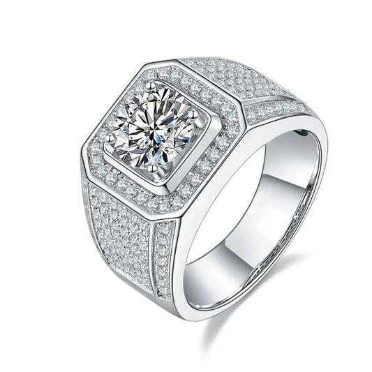 sterling silver jewelry - Silver Gold Ring SLM0067R-silver-6 front view
