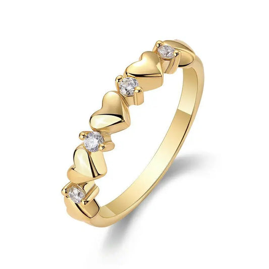 sterling silver jewelry - 925 Silver Gold Ring SLM0124R-Gold-9 front view