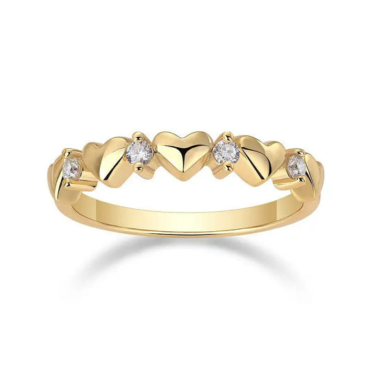 sterling silver jewelry - 925 Silver Gold Ring SLM0124R-Gold-9 open view