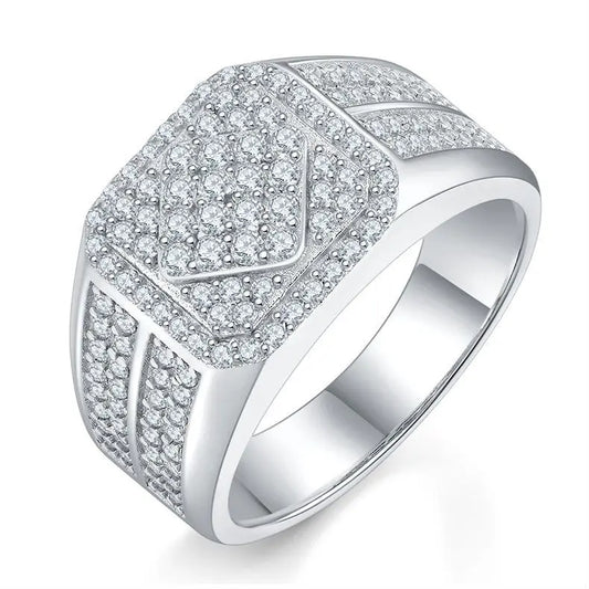 sterling silver jewelry - 925 Silver White Ring SLM0070R-silver-6 front view
