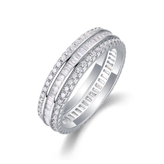sterling silver jewelry - 925 Silver Ring SLM0139R-silver-6 front view