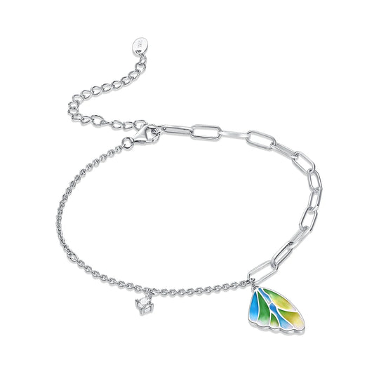 sterling silver jewelry - 925 Silver Bracelet SLM0046B-silver-19cm open view