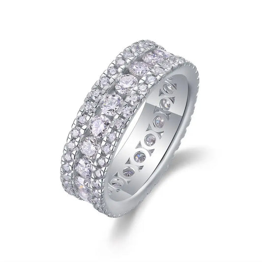 sterling silver jewelry - 925 Silver Ring SLM0106R-White-6 front view