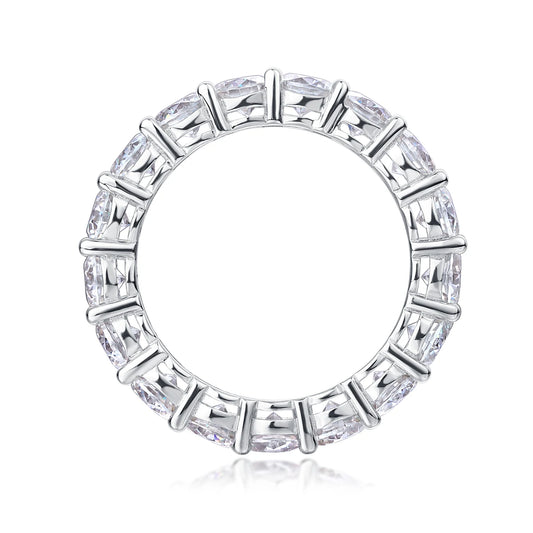 sterling silver jewelry - Silver Ring SLM0190R-White-6 open view