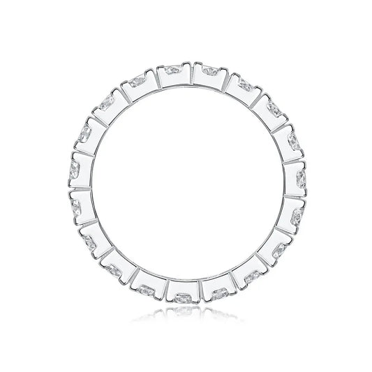 sterling silver jewelry - Silver Ring SLM0189R-White-6 open view