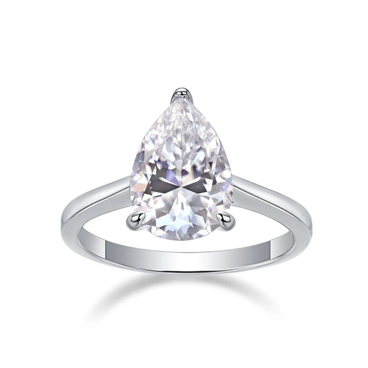 sterling silver jewelry - 12 Silver Ring SLM0173R-White-6 front view