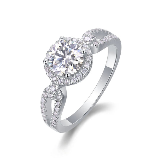 sterling silver jewelry - 27 Silver Ring SLM0157R-White-6 front view