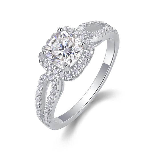 sterling silver jewelry - 36 Silver Ring SLM0148R-White-6 front view