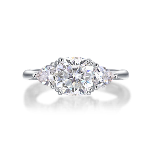 sterling silver jewelry - Silver Ring SLM0184R-White-6 front view