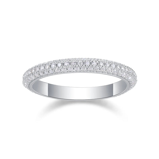 sterling silver jewelry - Silver Ring SLM0180R-White-6 front view