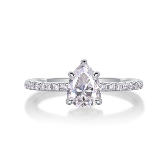 sterling silver jewelry - 19 Silver Ring SLM0165R-White-6 open view