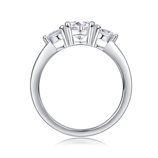 sterling silver jewelry - 21 Silver Ring SLM0163R-White-6 open view