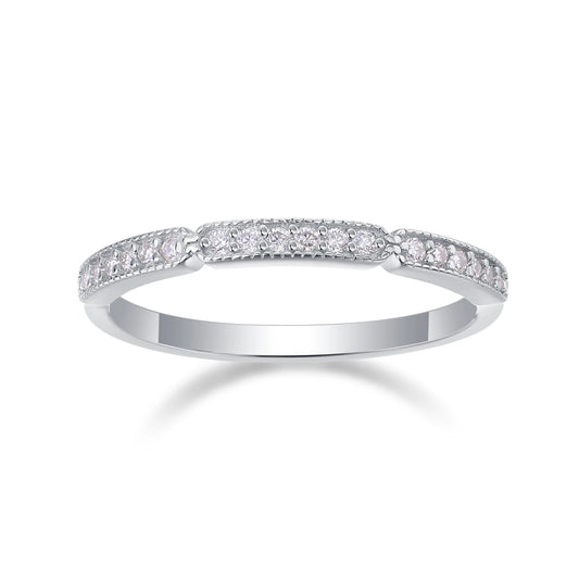 sterling silver jewelry - 22 Silver Ring SLM0162R-White-6 open view