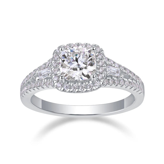 sterling silver jewelry - 31 Silver Ring SLM0153R-White-6 open view