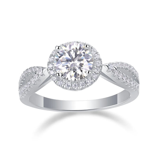 sterling silver jewelry - 33 Silver Ring SLM0151R-White-6 open view